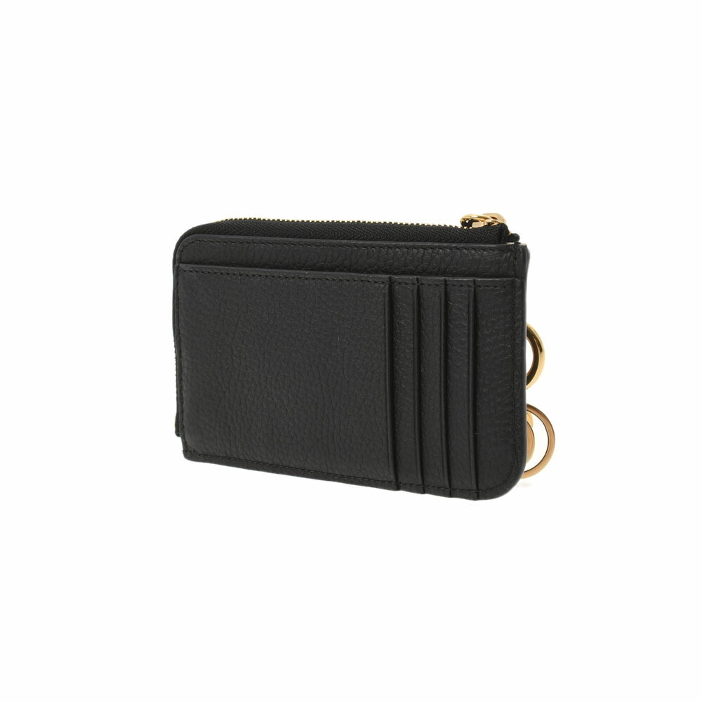 Chloe Wallet Alphabet Card Calfskin Black